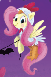 Size: 461x689 | Tagged: safe, artist:leire martin, fluttershy, pony, g4, my little pony: an egg-cellent costume party!, animal costume, chicken shy, chicken suit, clothes, costume, cropped, female, little golden book, solo