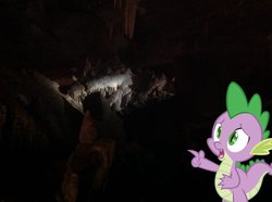 Size: 1024x762 | Tagged: safe, artist:didgereethebrony, spike, g4, cave, cave formation, irl, jenolan caves, mlp in australia, photo, ponies around the world, ponies in real life, solo