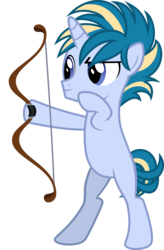 Size: 3000x4576 | Tagged: safe, artist:sollace, skeedaddle, pony, unicorn, g4, marks and recreation, .svg available, bipedal, bow (weapon), colt, male, show accurate, simple background, smiling, solo, transparent background, vector