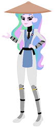 Size: 300x700 | Tagged: safe, artist:railfanbronymedia, princess celestia, principal celestia, equestria girls, g4, crossover, female, mortal kombat, raiden (mortal kombat), solo