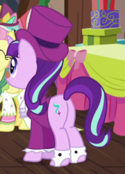 Size: 334x464 | Tagged: safe, screencap, snowfall frost, starlight glimmer, a hearth's warming tail, g4, butt, cropped, glimmer glutes, plot