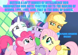 Size: 706x499 | Tagged: safe, edit, edited screencap, screencap, applejack, fluttershy, pinkie pie, rainbow dash, rarity, spike, twilight sparkle, alicorn, pony, castle sweet castle, g4, cute, group photo, mane seven, mane six, meme, teary eyes, twilight sparkle (alicorn)