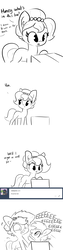 Size: 1650x6600 | Tagged: safe, artist:tjpones, oc, oc only, oc:brownie bun, oc:richard, oc:speck, bat pony, earth pony, pony, horse wife, :o, ask, bat pony oc, box, cardboard box, chest fluff, comic, confused, cute, dialogue, duo, ear fluff, eeee, fangs, female, frown, grayscale, looking back, looking down, mare, messy mane, monochrome, ocbetes, offscreen character, open mouth, pony in a box, raised eyebrow, raised hoof, reaching, scared, screaming, shivering, simple background, sketch, smiling, spread wings, surprise bat, surprised, text, tongue out, tumblr, white background, wide eyes, wings