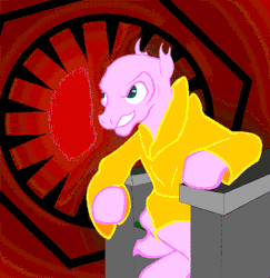 Size: 500x515 | Tagged: safe, artist:thetomness, pony, animated, gif, ponified, star wars, star wars: the last jedi, supreme leader snoke