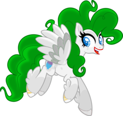 Size: 1083x1024 | Tagged: safe, artist:orin331, edit, pinkie pie, pegasus, pony, g4, female, flying, g5 concept leak style, g5 concept leaks, pegasus pinkie pie, pinkie joker, pinkie pie (g5 concept leak), race swap, recolor, simple background, solo, the joker, transparent background, vector