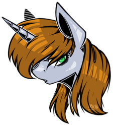 Size: 2768x3078 | Tagged: safe, artist:lrusu, oc, oc only, oc:littlepip, pony, unicorn, fallout equestria, bust, female, high res, mare, portrait, simple background, solo, white background