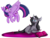 Size: 2000x1500 | Tagged: safe, artist:aaservantsheartuniverse, artist:heartbeat420, oleander (tfh), twilight sparkle, alicorn, classical unicorn, pony, unicorn, them's fightin' herds, g4, book, cloven hooves, community related, duo, female, horn, leonine tail, looking at each other, simple background, transparent background, twilight sparkle (alicorn), unshorn fetlocks