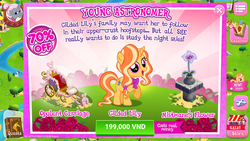 Size: 1920x1080 | Tagged: safe, gameloft, idw, gilded lily, twilight sparkle, pony, unicorn, g4, advertisement, carriage, costs real money, flower, game screencap, greedloft, idw showified, introduction card, mistmane's flower
