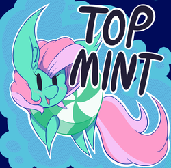 Size: 1662x1637 | Tagged: safe, artist:dragonpone, derpibooru exclusive, minty, candy pony, earth pony, food pony, original species, pony, g3, blushing, cute, ear fluff, female, food, g3 to g4, generation leap, looking at you, mare, mintabetes, mints, open mouth, pun, smiling, solo, species swap