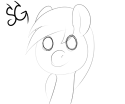 Size: 6000x5000 | Tagged: safe, artist:sunlightgryphon, derpibooru exclusive, derpy hooves, pony, g4, absurd resolution, cute, female, mare, monochrome, simple image, smiling, solo