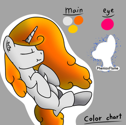 Size: 808x800 | Tagged: safe, artist:steamyart, oc, oc only, oc:phenioxflame, pony, unicorn, :t, chart, cute, eyes closed, female, gray background, mare, ocbetes, on back, reference sheet, showcase, silhouette, simple background, sleeping, smiling, solo, text, watermark