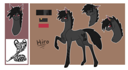 Size: 3000x1650 | Tagged: safe, artist:sofienriquez, oc, oc only, oc:hiro, earth pony, pony, male, raised hoof, reference sheet, solo, stallion