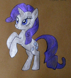 Size: 900x991 | Tagged: safe, artist:andpie, rarity, pony, g4, female, rearing, solo, traditional art