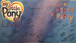 Size: 1200x686 | Tagged: safe, g3, my little pony live: the world's biggest tea party, official, logo, no pony, ppacri, signature