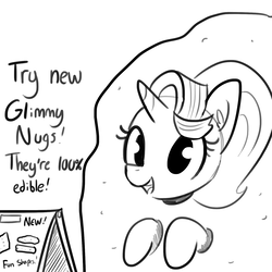 Size: 1650x1650 | Tagged: safe, artist:tjpones, starlight glimmer, pony, unicorn, g4, chicken meat, chicken nugget, clothes, costume, cute, dialogue, ear fluff, equal sign, female, food, food costume, glimmerbetes, grayscale, happy, mare, meat, monochrome, open mouth, simple background, sketch, smiling, solo, weapons-grade cute, white background