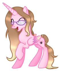Size: 644x751 | Tagged: safe, artist:bluemoonbluepony, oc, oc only, oc:cindy, alicorn, pony, base used, concave belly, female, glasses, happy, mare, simple background, slender, solo, thin, transparent background
