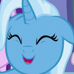 Size: 720x719 | Tagged: safe, screencap, trixie, pony, unicorn, all bottled up, g4, cropped, cute, diatrixes, eyes closed, female, floppy ears, happy, mare, smiling, solo