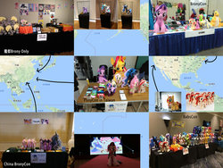 Size: 1024x770 | Tagged: safe, artist:nekokevin, bronycon, babscon, china ponycon, chinese, irl, map, photo, plushie, taiwan ponycon