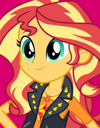 Size: 434x554 | Tagged: safe, sunset shimmer, human, equestria girls, g4, my little pony equestria girls: better together, official, cute, female, geode of empathy, jewelry, magical geodes, simple background, smiling, solo