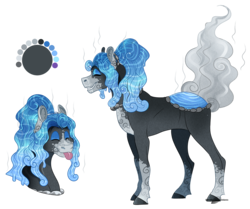 Size: 1500x1252 | Tagged: safe, artist:bijutsuyoukai, oc, oc only, oc:steamy, original species, pond pony, pony, eyes closed, simple background, solo, tongue out, transparent background