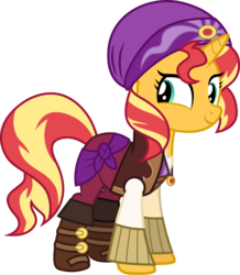 Size: 1000x1147 | Tagged: safe, artist:cloudy glow, sunset shimmer, pony, equestria girls, equestria girls specials, g4, my little pony equestria girls: movie magic, clothes, equestria girls outfit, equestria girls ponified, female, ponified, simple background, solo, sunshim, transparent background