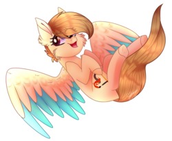 Size: 1862x1537 | Tagged: safe, artist:honeybbear, oc, oc only, oc:loriane, pegasus, pony, colored wings, female, mare, multicolored wings, simple background, solo, transparent background, two toned wings