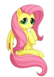 Size: 1094x1552 | Tagged: safe, artist:liu ting, fluttershy, pony, g4, cute, female, shyabetes, simple background, smiling, solo, white background