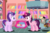 Size: 1699x1133 | Tagged: safe, alternate version, artist:stellardusk, discord, starlight glimmer, sugar belle, pony, unicorn, friendship is magic, g4, my little pony: friendship is magic, alternate hairstyle, alternate universe, baby discord, cupcake, female, floating, food, heart eyes, magic, magic aura, mare, redesign, show accurate, sugarcube corner, wingding eyes