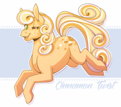 Size: 3000x2662 | Tagged: safe, artist:cinnamontwistz, oc, oc only, oc:cinnamon twist, earth pony, pony, female, high res, leaping, mare, one eye closed, simple background, smiling, solo