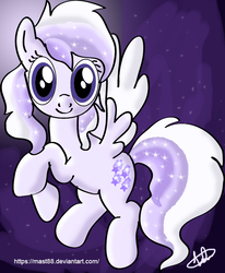 Size: 639x776 | Tagged: safe, artist:mast88, oc, oc only, oc:starstorm slumber, pegasus, pony, female, flying, night, request, requested art, solo