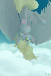 Size: 3600x5400 | Tagged: safe, artist:ruby dusk, derpy hooves, pegasus, pony, g4, cute, derpabetes, female, happy, midair, night, solo