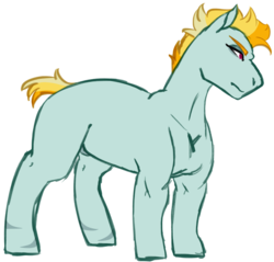Size: 4120x3931 | Tagged: safe, artist:midnight-drip, oc, oc only, oc:falcon, earth pony, pony, absurd resolution, magical lesbian spawn, male, offspring, parent:lightning dust, parent:rainbow dash, parents:rainbowdust, simple background, solo, stallion, white background