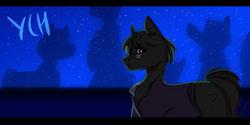 Size: 4000x2000 | Tagged: safe, artist:pesty_skillengton, oc, oc only, pony, bts, clothes, commission, night, shadow, solo, space, stars, your character here