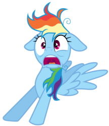 Size: 7000x8100 | Tagged: safe, artist:tardifice, rainbow dash, pegasus, pony, g4, secrets and pies, absurd resolution, female, floppy ears, mare, messy mane, simple background, solo, startled, surprised, transparent background, vector