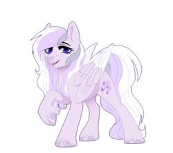 Size: 3600x3200 | Tagged: safe, artist:maria-fly, oc, oc only, oc:starstorm slumber, pegasus, pony, colored hooves, colored wings, colored wingtips, cute, female, high res, mare, open mouth, raised hoof, simple background, solo, transparent background, unshorn fetlocks