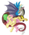 Size: 5000x5965 | Tagged: safe, artist:amazing-artsong, discord, fluttershy, draconequus, pegasus, pony, g4, absurd resolution, blushing, female, looking at each other, male, mare, ship:discoshy, shipping, simple background, smiling, straight, transparent background