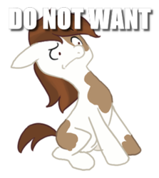 Size: 309x346 | Tagged: safe, pipsqueak, earth pony, g4, colt, cropped, do not want, foal, image macro, male, meme, reaction image