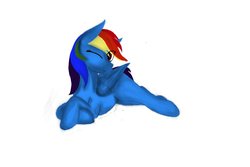 Size: 1095x730 | Tagged: safe, artist:prats1983, rainbow dash, pegasus, pony, g4, female, lying down, prone, simple background, solo