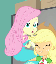 Size: 633x719 | Tagged: safe, applejack, fluttershy, butterfly, equestria girls, equestria girls specials, g4, my little pony equestria girls: better together, my little pony equestria girls: forgotten friendship, ass, butt