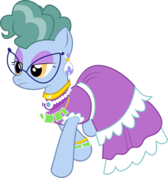 Size: 9430x9946 | Tagged: safe, artist:shootingstarsentry, mrs. trotsworth, earth pony, pony, daring done?, g4, absurd resolution, clothes, dress, female, glasses, mare, simple background, solo, somnambula resident, transparent background, vector