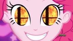 Size: 1920x1080 | Tagged: safe, edit, edited screencap, screencap, pinkie pie, coinky-dink world, equestria girls, g4, my little pony equestria girls: summertime shorts, discovery family logo, exploitable, meme, pinkie's eyes, super smash bros.