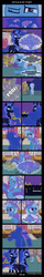 Size: 1024x6330 | Tagged: safe, artist:spokenmind93, applejack, fluttershy, nightmare moon, pinkie pie, rainbow dash, rarity, trixie, twilight sparkle, pony, comic:past sins, fanfic:past sins, g4, cape, clothes, comic, elements of harmony, hat, mane six, nightmare nyx, pointy ponies, ponyville, transformation, trixie's cape, trixie's hat