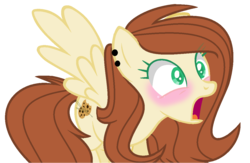 Size: 1156x756 | Tagged: safe, artist:leanne264, oc, oc only, oc:brownie paw, pegasus, pony, blushing, female, mare, simple background, solo, transparent background