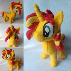 Size: 3988x3988 | Tagged: safe, artist:fleecefriendship, sunset shimmer, pony, unicorn, g4, female, high res, irl, mare, multiple angles, photo, plushie, solo