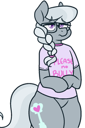 Size: 707x1062 | Tagged: safe, artist:/d/non, silver spoon, earth pony, pony, semi-anthro, g4, 30 minute art challenge, clothes, cute, female, glasses, shirt, solo, standing
