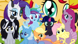 Size: 3546x1995 | Tagged: safe, artist:badumsquish, derpibooru exclusive, applejack, derpy hooves, fluttershy, moondancer, pinkie pie, rainbow dash, rarity, spike, sunset shimmer, trixie, twilight sparkle, alp-luachra, breezie, changeling, changeling queen, cow, cow pony, goo pony, lamia, monster pony, octopony, original species, pony, skunk, skunk pony, sphinx, tatzlpony, windigo, miss pie's monsters, g4, :3, alp-luachrified, arm behind head, aurora dash, belly dancer, breeziefied, broken glasses, changelingified, cowified, ear fluff, ethereal mane, fangs, female, flying, folded wings, glasses, goo ponified, grin, group, group shot, hair ornament, happy, horns, impossibly large ears, lamiafied, lidded eyes, looking at you, macro, male, melting, micro, mottled coat, nervous, on back, paws, pinkamena diane pie, pinklamia pie, ponified, prone, queen twilight, raricow, reclining, serpentine eyes, shy, sitting, skunkified, smiling, species swap, sphinxified, swimming, tatzljack, tentacles, toe beans, wallpaper, windigofied
