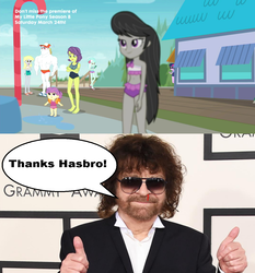 Size: 1195x1280 | Tagged: safe, edit, edited screencap, screencap, bulk biceps, derpy hooves, lyra heartstrings, octavia melody, sci-twi, twilight sparkle, victoria, water lily (g4), human, equestria girls, g4, my little pony equestria girls: better together, x marks the spot, belly button, bikini, blood, canon x music, clothes, female, irl, irl human, jeff lynne, male, meme, midriff, nosebleed, one-piece swimsuit, photo, shipping, straight, swimsuit, thanks hasbro, thumbs up