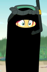 Size: 708x1080 | Tagged: safe, edit, edited screencap, screencap, sunset shimmer, equestria girls, g4, my little pony equestria girls: better together, unsolved selfie mysteries, burqa, female, solo