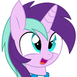 Size: 500x500 | Tagged: safe, artist:cyanlightning, starlight glimmer, oc, oc only, oc:cyan lightning, pony, unicorn, g4, april fools 2018, clothes, colt, male, open mouth, recolor, rule 63, scarf, simple background, solo, stellar gleam, transparent background, vector