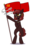 Size: 2894x4093 | Tagged: safe, artist:vincher, derpibooru exclusive, oc, oc only, oc:тема, pony, derpibooru, april fools, april fools 2018, bipedal, communism, derpibooru ponified, flag, meta, ponified, shout, simple background, solo, soviet union, standing, transparent background